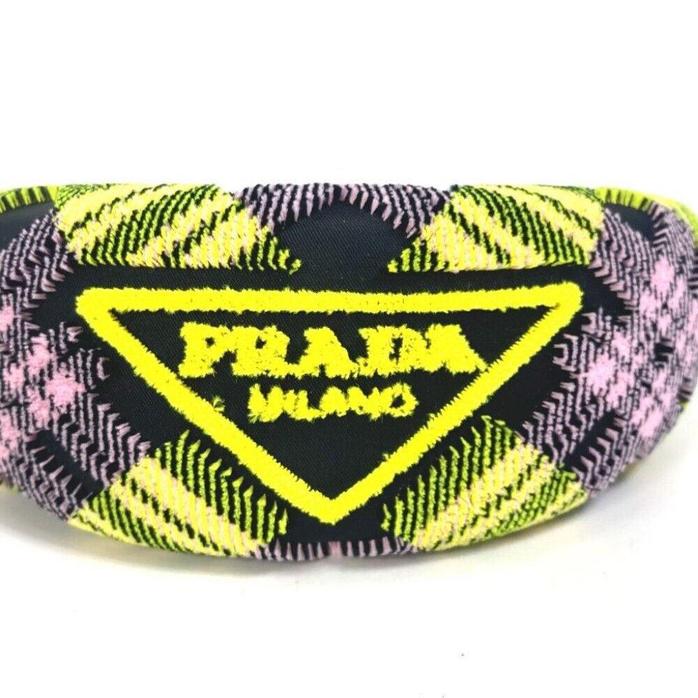 UNUSED PRADA pile triangle logo plate hair accessories hair band headband - Picture 7 of 8